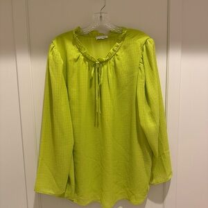 Calvin Klein Women's Lime Green Blouse